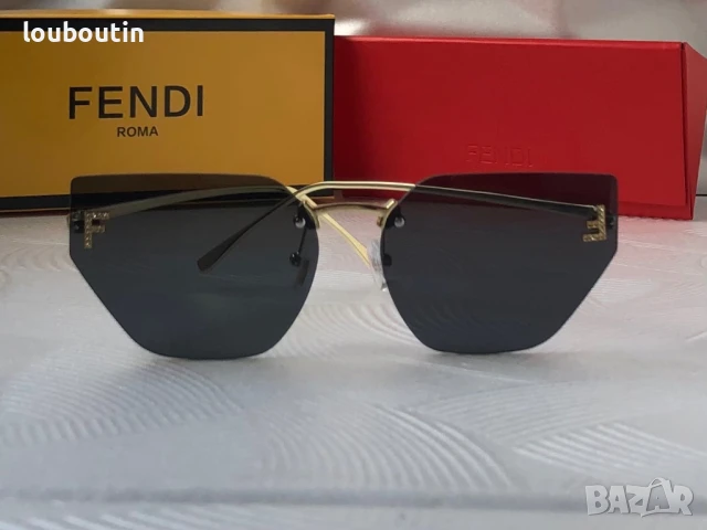 Fendi Дамски слънчеви очила осмоъгълни котка черни кафяви сини, снимка 3 - Слънчеви и диоптрични очила - 50741777