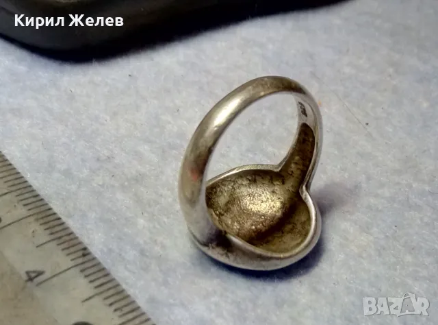 ПРЕКРАСЕН ВИНТИДЖ АРТ СЕДЕФЕН СРЕБЪРЕН ПРЪСТЕН СРЕБРО 925 с РЪЧНО ИНКРУСТИРАН КРАЛСКИ СЕДЕФ 47534, снимка 11 - Пръстени - 49915516