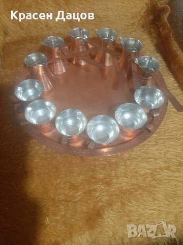 Сервиз за кафе от мед 13части, снимка 3 - Други ценни предмети - 42015673