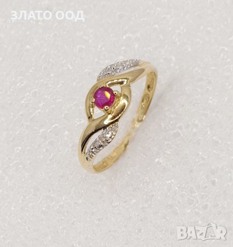 Златни пръстени с сапфири, рубини и диаманти- 18К, снимка 10 - Пръстени - 39790245