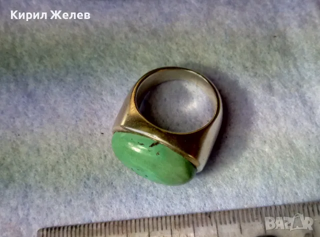 ШАРМАНТЕН ТЮРКОАЗЕН СРЕБЪРЕН ПРЪСТЕН СРЕБРО 925 ЮВЕЛИРНА ВИНТИДЖ АРТ ИЗРАБОТКА 49310, снимка 5 - Пръстени - 49275215