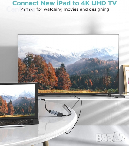 Warrky USB C към 4K HDMI адаптер, позлатен конектор против смущения, Thunderbolt 3, снимка 3 - Кабели и адаптери - 36039828