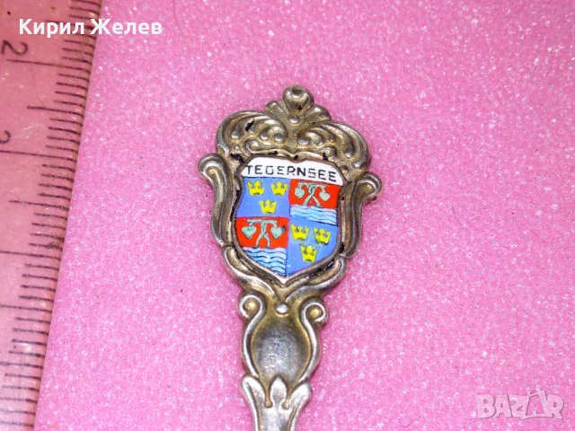 TEGERNSEE СТАРА НЕМСКА КОЛЕКЦИОНЕРСКА ЕМАЙЛИРАНА СРЕБЪРНА ЛЪЖИЧКА За КАФЕ СРЕБРО 800 REU ПРОБА 42997, снимка 11 - Колекции - 44376464