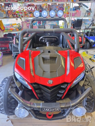 X двуместен акумулаторен джип JAKARTA 4x4 червен, снимка 3 - Детски велосипеди, триколки и коли - 53569424