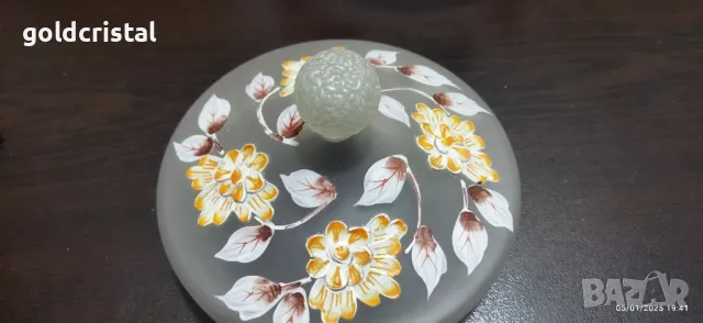 кристална купа ръчно рисувана, снимка 2 - Антикварни и старинни предмети - 48562196