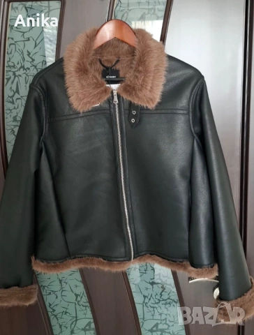 Дамско кожено яке L, снимка 2 - Якета - 53596848
