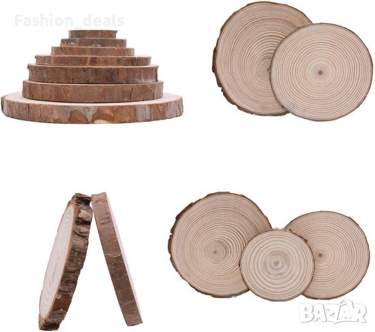 Нови 45 броя дървен кръг диск за Направи си сам Изкуство Занаят Украса, снимка 5 - Други - 39344963
