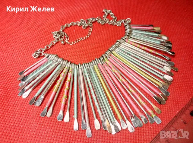 СТИЛНА ВИНТИДЖ АРТ СТИЛ СРЕБРИСТА ЦВЕТНА ОГЪРЛИЦА 47412