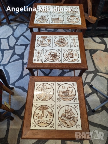 К - т три помощни масички с плочки 