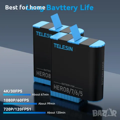 Hero 8/7/6/5 батерии и зарядно , снимка 3 - Батерии, зарядни - 49019842