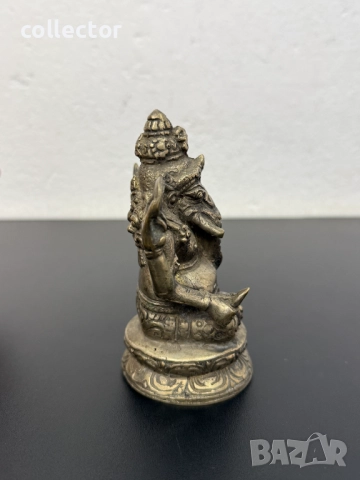 Фигура от "тибетско сребро" - Ганеша (Ganesha). №7735, снимка 4 - Колекции - 52803240