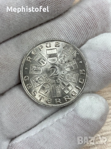 2 шилинга 1928 г, Австрия - сребърна монета, UNC, снимка 3 - Нумизматика и бонистика - 53604257