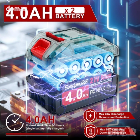 Безжична водна помпа SundpeyPRO, 2 x 4.0Ah батерии, 1,5 метра маркуч, снимка 3 - Напояване - 52264789