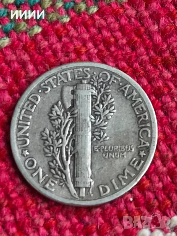 Сребърна монета дайм one dime 1943, снимка 2 - Нумизматика и бонистика - 56253833