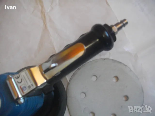 АВСТРИЙСКИ Оригинален ф150мм Пневматичен Ротационен Кръгъл ЕКСЦЕНТЪР ВИБРОШЛАЙФ WORKZONE Като нов , снимка 11 - Други инструменти - 47602957