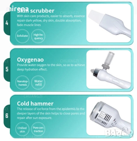 7 в 1 машина за микродермабразио за лице с водородна хидратация , снимка 10 - Козметични уреди - 51527783