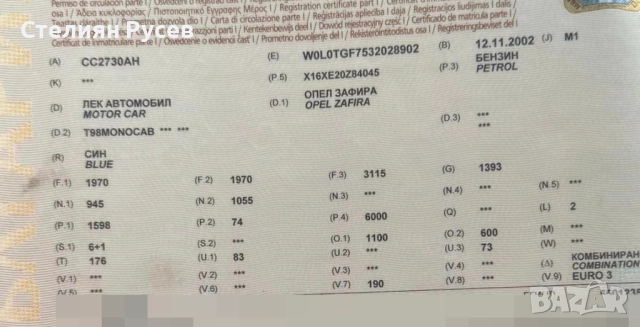 НА ЧАСТИ opel zafira a 1.6 101 к.с БЕНЗИН код на мотора X16XE20Z84045 само на части ДВИГАТЕЛЯ е зате, снимка 10 - Автомобили и джипове - 52027922