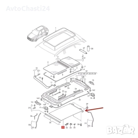 Щора за панорамен таван на AUDI Q5 VW SKODA SEAT 1K9877307B Черен, снимка 6 - Части - 52873860
