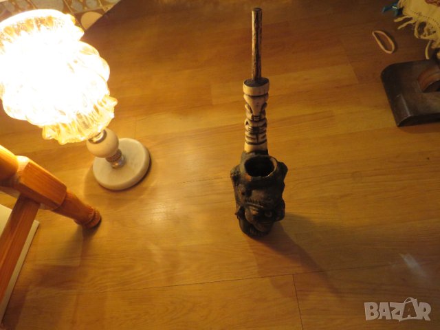 Доста стара антична Лула, използвана от вождовете при церемонии колекционерска лула колекция, снимка 4 - Антикварни и старинни предмети - 41938174