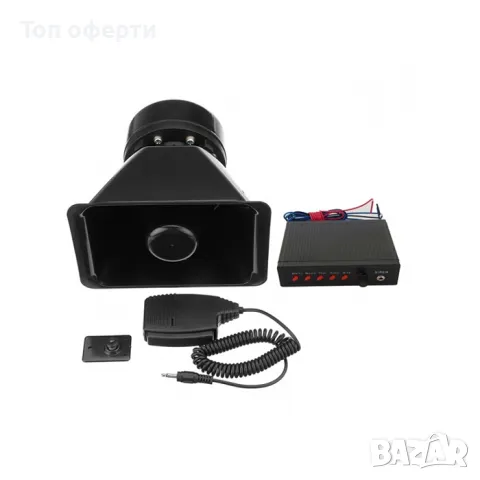 Сирена с микрофон 12V 100W 125db