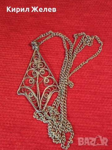 СРЕБЪРЕН ФИЛИГРАН МЕДАЛЬОН и СИНДЖИРЧЕ СТАРО ГРАДСКО БИЖУ СРЕБРО РЪЧНА РАБОТА 15323, снимка 11 - Антикварни и старинни предмети - 30343459