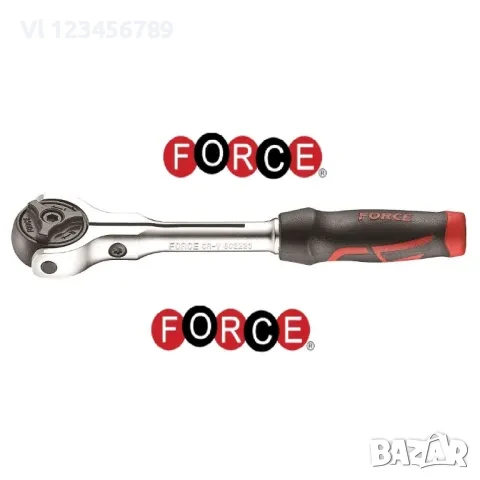 Тресчотка 1/4"с кована въртяща глава 72 зъба, FORCE, снимка 1