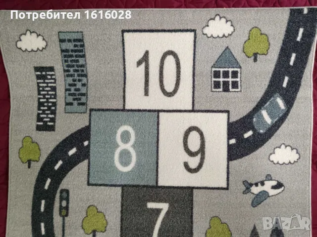 Детски образователен килим с улици,цифри,картинки и фигури на Paco Home., снимка 6 - Други - 49730103