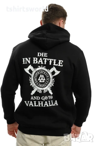 Нов мъжки суичър с цип и трансферен печат на сериала Викинги, valhalla, снимка 2 - Суичъри - 37021167