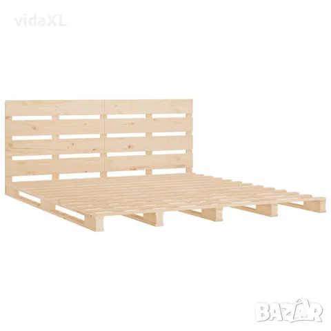 vidaXL Рамка за легло без матрак 200x200 см масивна чамова дървесина, снимка 5 - Спални и легла - 56146601