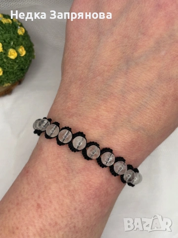 Гривна Стил Ръчно изработена Естествени камъни или стъклени Изработка по поръчка , снимка 4 - Гривни - 52713646