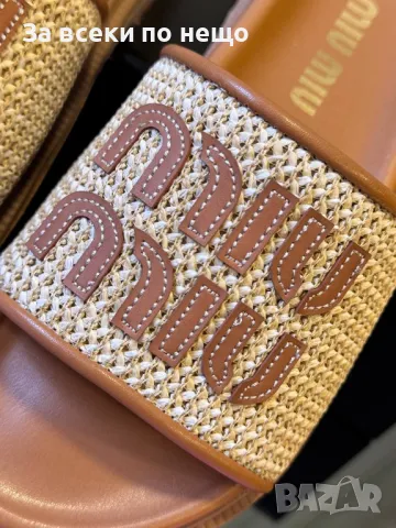 Miu Miu Дамски Чехли Миу Миу - 2 Налични Цвята Код E273, снимка 4 - Чехли - 50415298