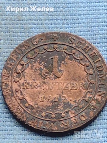 Стара монета 1 кройцер 1812г. Уникат за КОЛЕКЦИОНЕРИ 17270, снимка 3 - Нумизматика и бонистика - 42730643