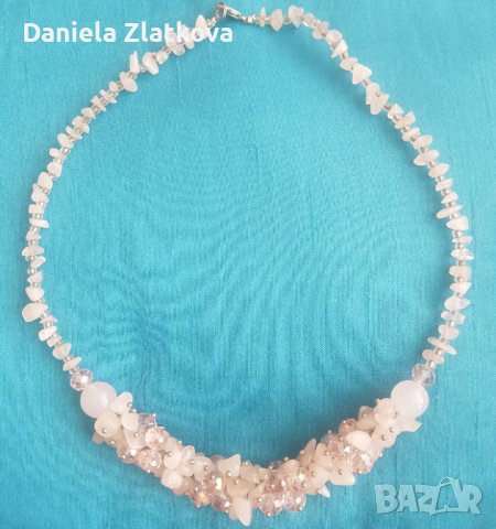 Дамско колие от розов кварц, снимка 2 - Колиета, медальони, синджири - 38914028