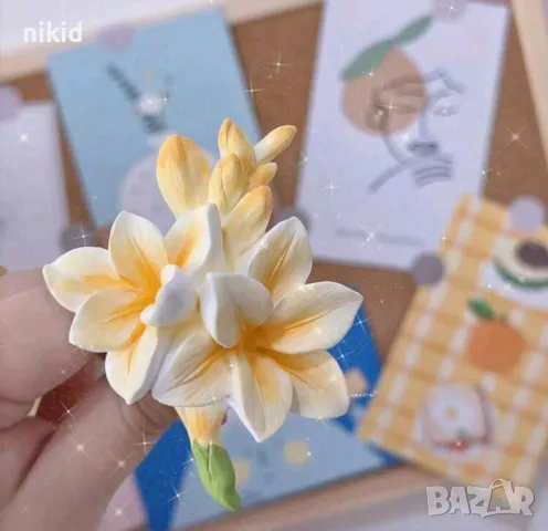 3d Фрезия цвете силиконов молд форма фондан шоколад смола гипс, снимка 3 - Форми - 49853367