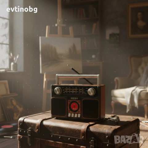 Портативно соларно радио MEIER MD-1306BT-S: Bluetooth, USB, FM/AM/SW, мощен звук и стилен ретро диза, снимка 2 - Радиокасетофони, транзистори - 53788033