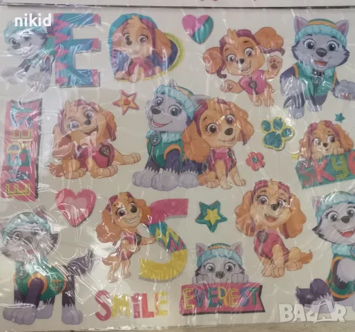 Пес Патрул Paw Patrol самозалепващи лепенки стикери стикер за стена мебел детска стая и др, снимка 3 - Други - 55996079