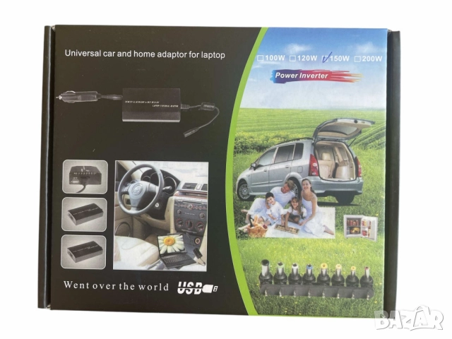 Универсален адаптер с множество сменяеми накрайници и USB порт