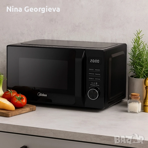 Микровълнова фурна MIDEA AG20CF2EBK 700W, Функция грил, 20L, снимка 4 - Микровълнови - 52897678