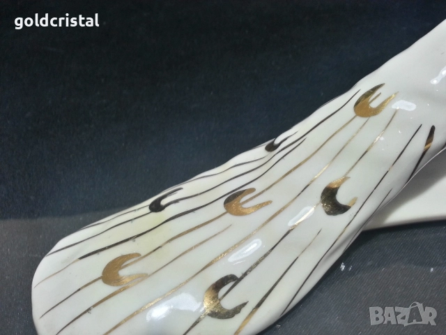 Стар български порцелан фигура паун , снимка 4 - Антикварни и старинни предмети - 36906078