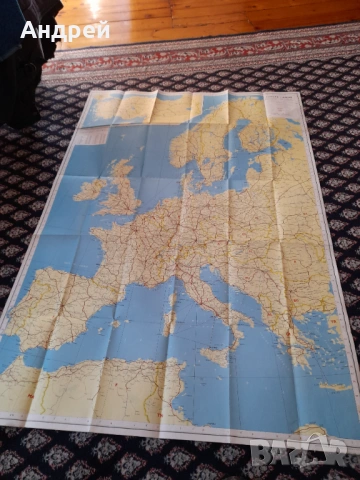 Стара карта Европа, снимка 3 - Други ценни предмети - 53358342