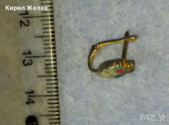 ИЗЯЩНА АНГЛИЙСКА СРЕБЪРНА ВИНТИДЖ АРТ ОБЕЦА СРЕБРО 925 с ЦВЕТЕН КЛЕТЪЧЕН ЕМАЙЛ РЪЧНА ИЗРАБОТКА 39955, снимка 10 - Обеци - 42475930