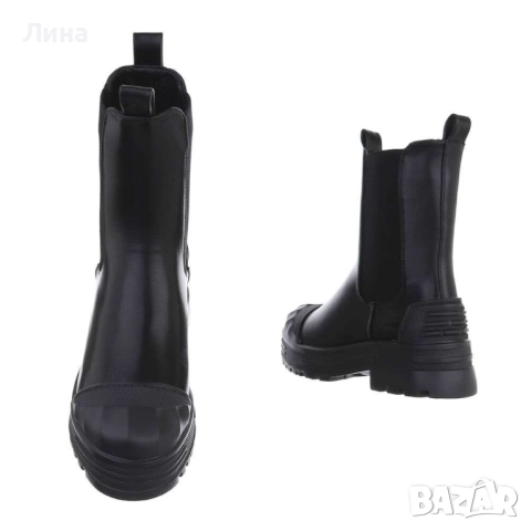 Дамски ботуши/ боти  тип челси, черни WS-BG01, снимка 3 - Дамски ботуши - 51523162