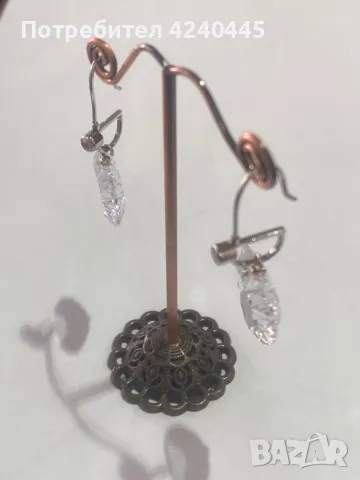 Висящи сребърни обеци, снимка 2 - Обеци - 50365222