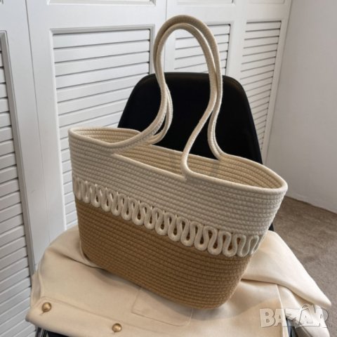 Плетена чанта тип кошница Brown, снимка 3 - Чанти - 41477452