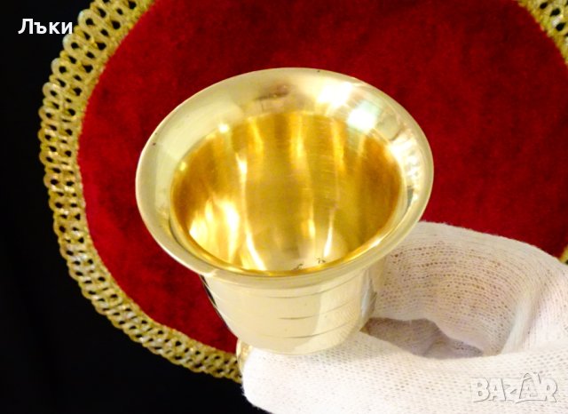 Масивна бронзова чаша на столче 140 гр., снимка 2 - Антикварни и старинни предмети - 41634393