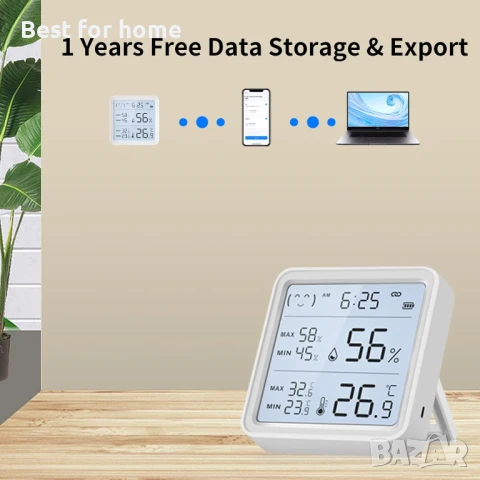 Bluetooth хигрометър, стаен термометър  oт Yasorn, снимка 7 - Друга електроника - 50916928