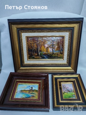 Комплект от три френски миниатюри LIMOGES, снимка 2 - Картини - 52072673