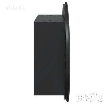 vidaXL Шкаф за баня с кръгло огледало и LED, черен, 40x40x17,5 см(SKU:345580), снимка 2 - Шкафове - 48498087