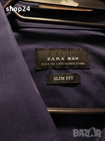 ZARA Slim Fit Риза/Мъжка S/Памук, снимка 3 - Ризи - 36083020