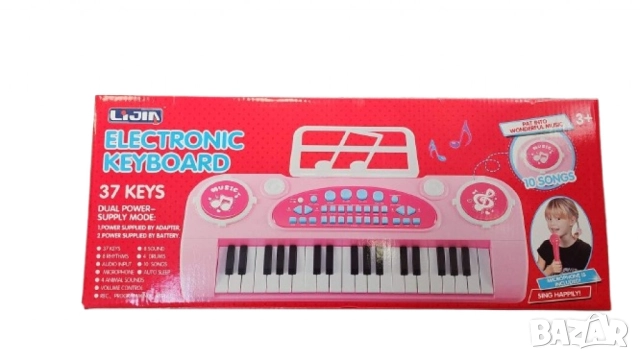 Розово детско пиано с микрофон и 37 клавиша – Забава и музикално развитие за малки музиканти, снимка 2 - Музикални играчки - 52584681